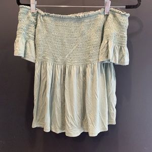 smocked off the shoulder top